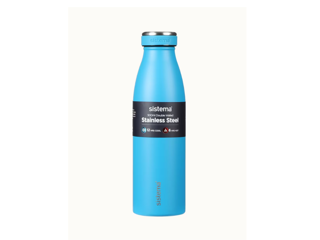 Sistema 500ml Stainless Steel Bottle – Hot & Cold Insulated | Qatar Sistema 500ml Stainless Steel Bottle – Hot & Cold Insulated | Qatar
